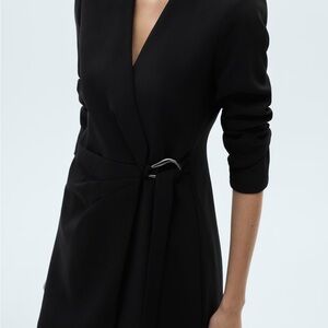 Mango Black Long Sleeve Dress